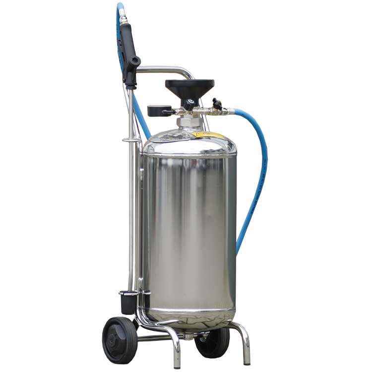 Schaumgerät  Edelstahl 24 Liter Behälter Fahrbar für Druckluftbetrieb 