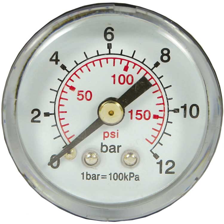 Manometer 40 mm 0-12 bar 1/8´AG Kunststoff