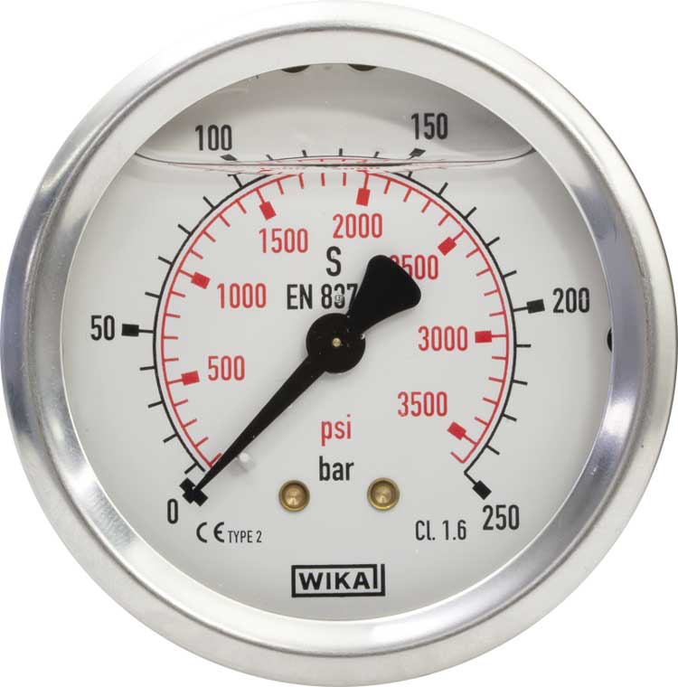 Professional Pressure Gauge Manometer Horizontal Ø 50 mm 1/4 Zoll