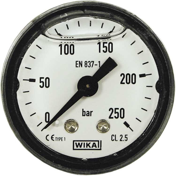 Manometer 40 mm 0-250 bar 1/8´AG Kunststoff