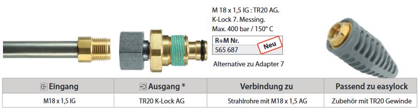 Adaptateur Karcher K-Lock TR22 IG 3/8