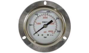 Manometer 63 mm 0-250 bar 1/4´AG Edelstahl Einbau