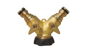 COUPLING 3/4,  BRASS/RUBBER, 2 OUTLETS